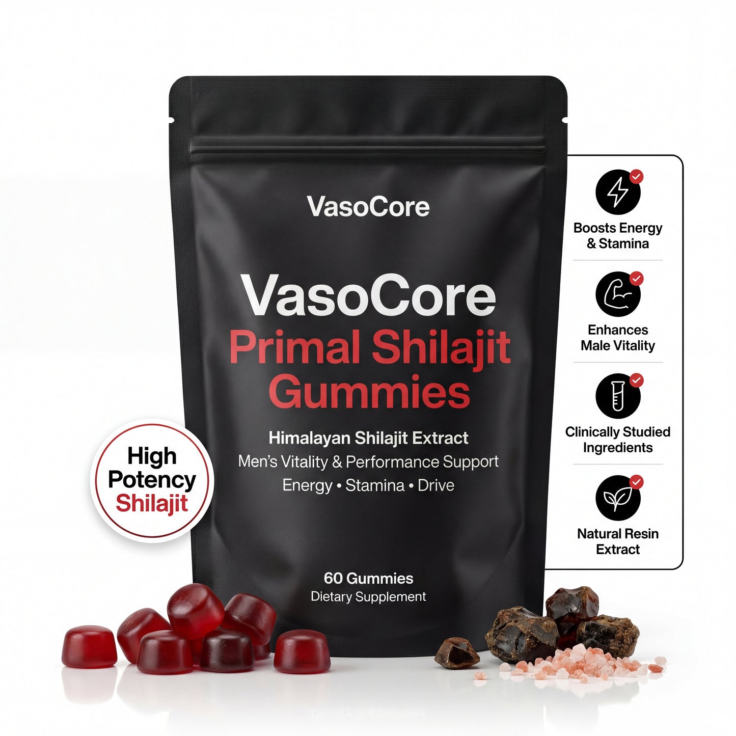 VasoCore Primal Shilajit Gummies